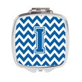 Carolines Treasures Letter I Chevron Blue and White Compact Mirror CJ1056-ISCM